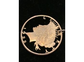 Cool 1922 Cut Out Silver Peace Dollar Pendant