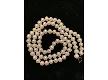 Beautiful Creamy Cultured Pearls With Sterling Clasp