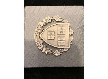 Classic Harvard Slate And Pewter Paperweight