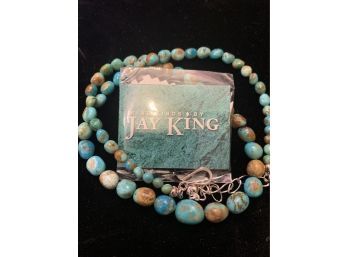 Jay King Sterling Turquoise Beads In Pouch