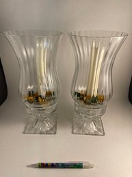 Pair Of Two Glass Vases