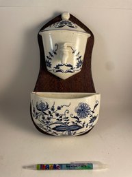 Blue And White Floral Ceramic Spigot And Planter