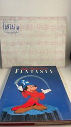 Walt Disneys Fantasia Lot Book And Lithograph