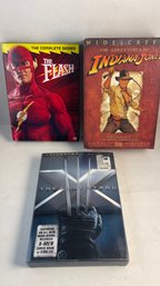 Indiana Jones, Flash, X-Men DVDs