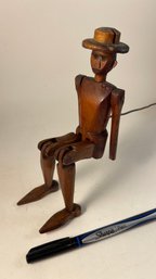 Antique 'Dancing Doll' Carved Wood Folk Art Articulated Figure