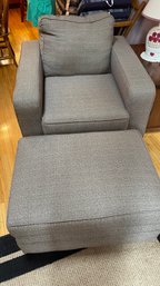 Super Cozy Slate Gray Chair And Ottoman