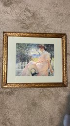 Framed Victorian Woman By Frank Weston Benson