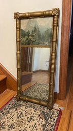 Antique Gold Framed Split Column Mirror