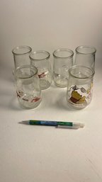 Set Of 6 Winnie The Pooh Welch's Jars/glasses