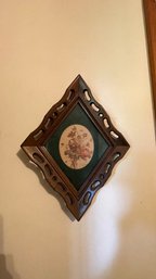 Antique Diamond Wood Framed TL Provost Florals