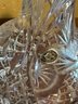 Vintage 1970s Vintage Czechoslovakia Lead Crystal Decanter With Pinwheel And Starburst Design