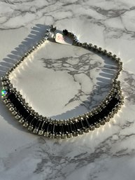 Rhinestone And Onyx Necklace