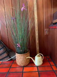 Vintage Artificial Plant And Watering Can