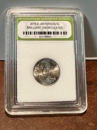 2015-D JEFFERSON 5c BRILLIANT UNCIRCULATED