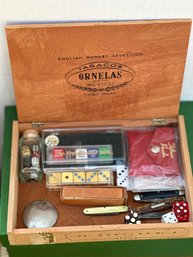 Vintage Cigar Box Filled With Mantiques