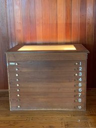 Vintage Architect's File Drawer With Lighted Top