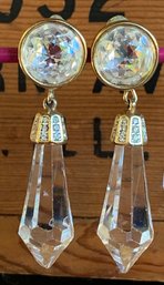 Vintage 1970s Swarovski Crystal Dangle Earrings