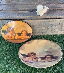 Vintage LENOX 24K Plate  Raphael Cherubs Cloud Angels In Heaven