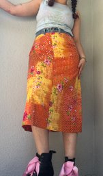 Vintage UpCycled Sequined Levi Band Skirt
