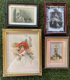 Antique Bulldog Imagery Prints Framed S/4