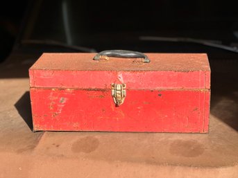 Vintage Red Tool Box With Insert