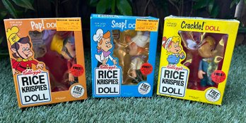 Vintage 1980s Rice Krispie SNAP! CRACKLE! POP! Dolls S/3