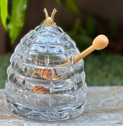 Vintage Garden Serenade Bee Hive Honey Crystal Jar