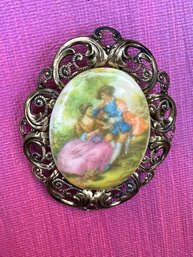 Vintage Courting Couple Brooch