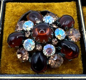 Vintage Rhinestone Cluster Brooch