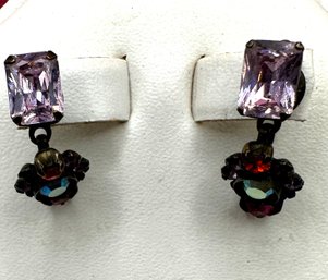 Dangle Colored Stone Earrings