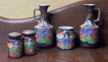 Vintage Japanese Moriage Ceramic Lot