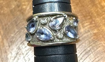 Vintage Sterling Silver Amethyst Band Ring