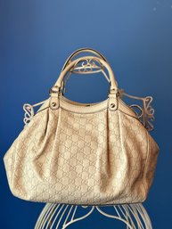 Authentic Gucci - Guccissima Sukey Interlocking G Leather Handbag