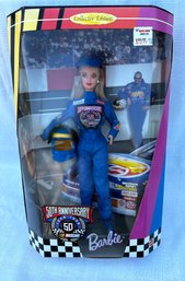 ( B196) 1998 Barbie Collectibles - 1998 50th Anniversary NASCAR Barbie Doll 20442