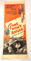 Vintage ' Guns Don't Argue' 1954 Lobby Movie Poster