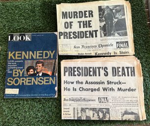 JFK Assassination   1963 LOOK Magazine & San Francisco Newspapers