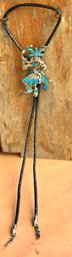 Vintage Bolo Tie With Turquoise Stones