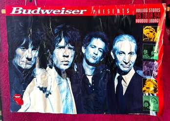 Vintage BUDWEISER Rolling Stones Voodoo Lounge US Tour Concert Poster