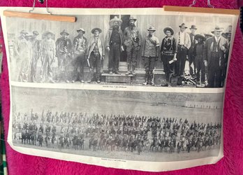 Vintage Pancho Villa Y Sus Generales Black And White Photo Poster