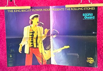 1970s Rolling Stones Mick Jagger King Biscuit Flower Hour HTF Concert Poster