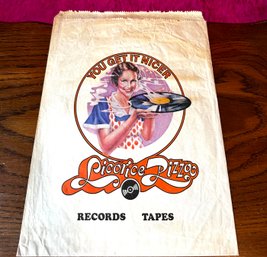 Vintage 1970s Licorice Pizza Paper Shopping Bag