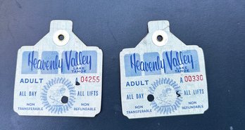 1966 'Heavenly Valley' Lake Tahoe Ski Lift Hanging Tickets S/2