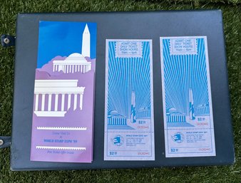 Vintage 1989 World Stamp Expo Tickets And Brochure