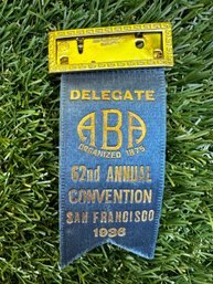 Vintage1936  ABA Delegate Ribbon Pin - 52nd Annual Convetion