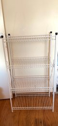 White Metal Shelving Unit