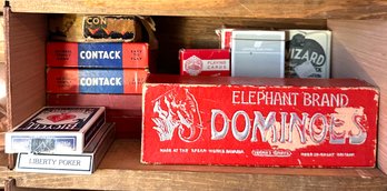 Vintage Lot Of Games (Cards, Dominoes, Puzzles)