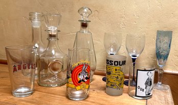 Vintage Lot Of Glassware & Decanters