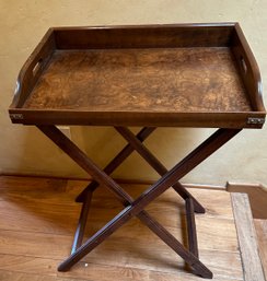 Beautiful Vintage Butlers Tray Table On Folding Stand