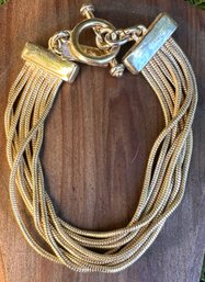 Vintage Multistrand Gold Colored Chain Bracelet