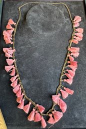 Vintage Pink Tassled Necklace